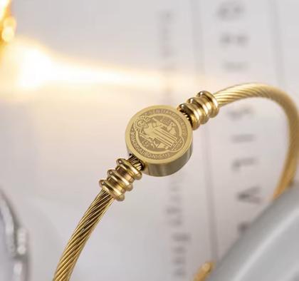 Imagem de Pulseira Bracelete ajustável com Medalha de São Bento