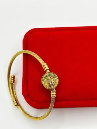 Imagem de Pulseira Bracelete ajustável com Medalha de São Bento