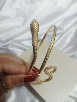 Imagem de Pulseira Bracelete Cobra Serpente Estilo Egípcia Bijuteria Cor:Dourado