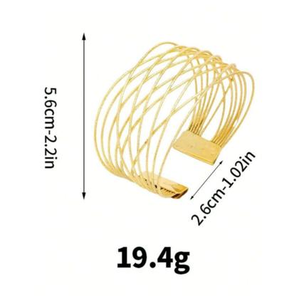 Imagem de Pulseira Bracelete Dourada Tendência Luxo Festa Casamento