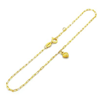 Imagem de Pulseira Bracelete Em Ouro 10k Com Berloque Pingente Coração