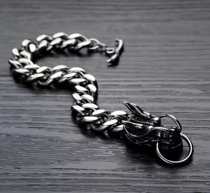 Imagem de Pulseira Bracelete O Dragão Vikings em Aço Inox