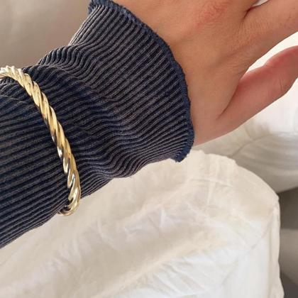 Imagem de Pulseira bracelete ondulado banhado a ouro 18k