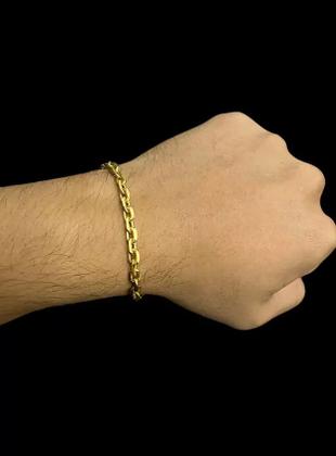 Imagem de Pulseira Cadeado 5mm Fecho Nossa Senhora Banhado A Ouro 18k