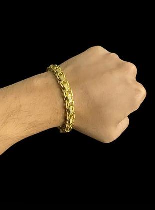 Imagem de Pulseira Cadeado Duplo s 10mm - Banhado a Ouro 18k