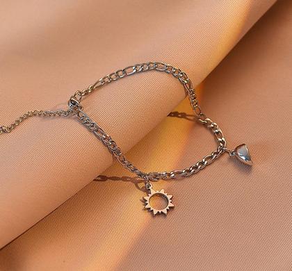 Imagem de Pulseira Casal Kit 2 Amizade Sol Lua Imã Magnéticas Presente