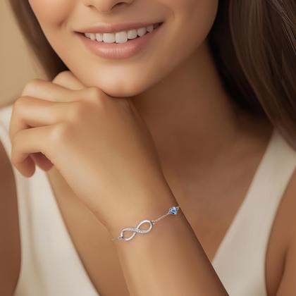 Imagem de Pulseira CDE Rose Gold Initial Heart Infinity para mulheres