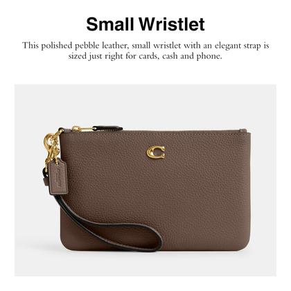 Imagem de Pulseira COACH Small B4/Dark Stone em couro de seixo polido