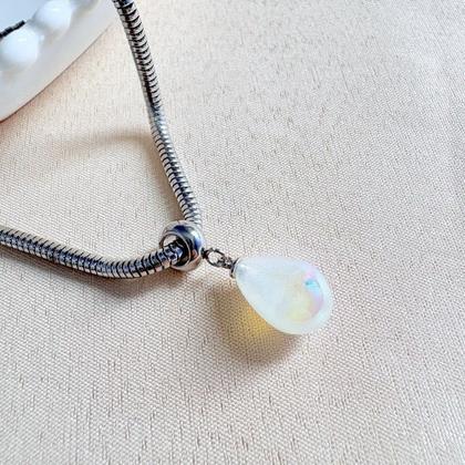 Imagem de Pulseira com Berloque de Gota Boreal em Aço Inox