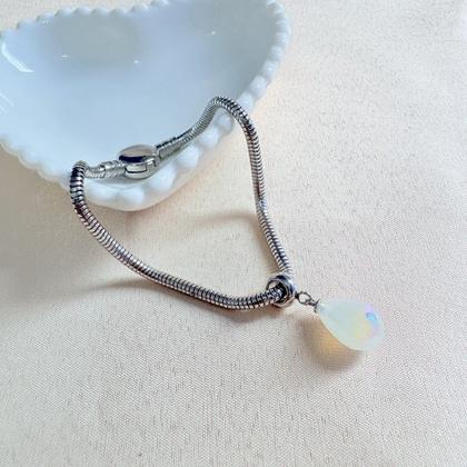 Imagem de Pulseira com Berloque de Gota Boreal em Aço Inox