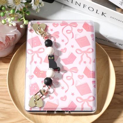 Imagem de Pulseira com contas de silicone e pingente de gato preto para e-reader LuneClat