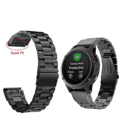 Imagem de Pulseira Compatível Fenix 7s 6s 5s Plus Relógio Garmin Aço Inox Metal