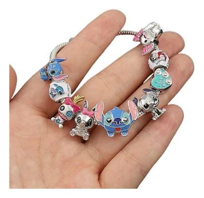 Imagem de Pulseira Completa Com Berloque Lilo Stitch Disney Diâmetro 19 Cm