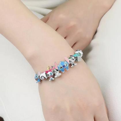 Imagem de Pulseira Completa Com Berloque Lilo Stitch Disney Diâmetro 19 Cm