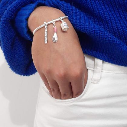 Imagem de Pulseira Confeitaria Berloque Banhado a Prata 925