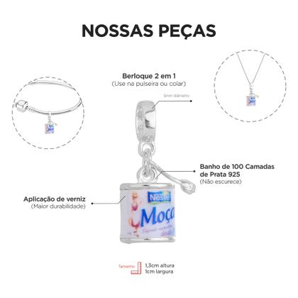 Imagem de Pulseira Confeitaria Berloque Banhado a Prata 925