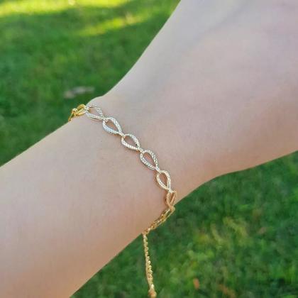 Imagem de Pulseira Corrente Gota Trabalhada Banhada a Ouro 18K
