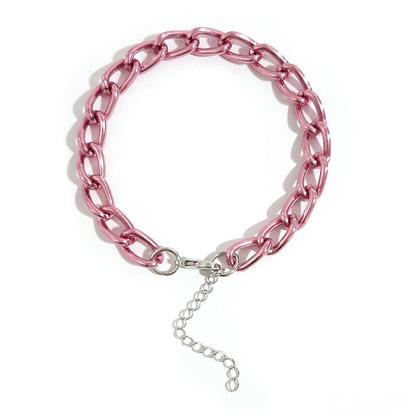 Imagem de Pulseira Corrente Groumett Metalizada Rosa - Semijoia Hipoalergênica