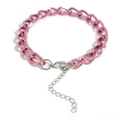 Imagem de Pulseira Corrente Groumett Metalizada Rosa - Semijoia Hipoalergênica