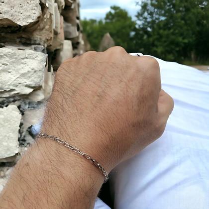 Imagem de Pulseira Corrente Regulável Aço Inox Prata Escolha O Modelo