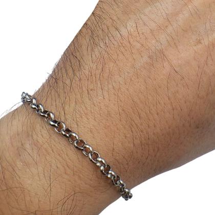 Imagem de Pulseira Corrente Regulável Aço Inox Prata Escolha O Modelo