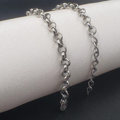 Imagem de Pulseira Corrente Regulável Aço Inox Prata Escolha O Modelo