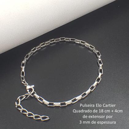 Imagem de Pulseira Corrente Regulável Aço Inox Prata Escolha O Modelo