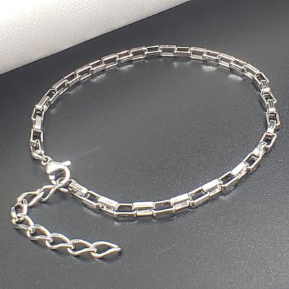 Imagem de Pulseira Corrente Regulável Aço Inox Prata Escolha O Modelo