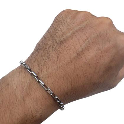 Imagem de Pulseira Corrente Regulável Aço Inox Prata Escolha O Modelo