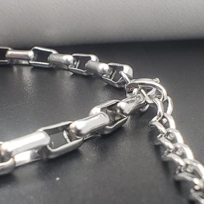 Imagem de Pulseira Corrente Regulável Aço Inox Prata Escolha O Modelo