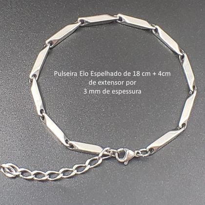 Imagem de Pulseira Corrente Regulável Aço Inox Prata Escolha O Modelo