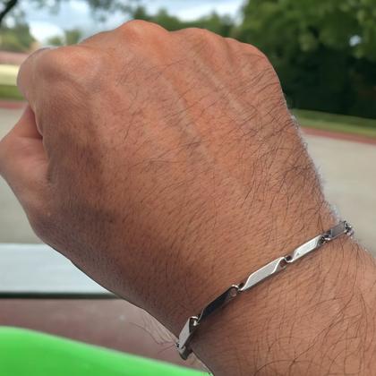 Imagem de Pulseira Corrente Regulável Aço Inox Prata Escolha O Modelo