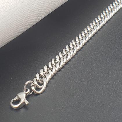 Imagem de Pulseira Corrente Regulável Aço Inox Prata Escolha O Modelo