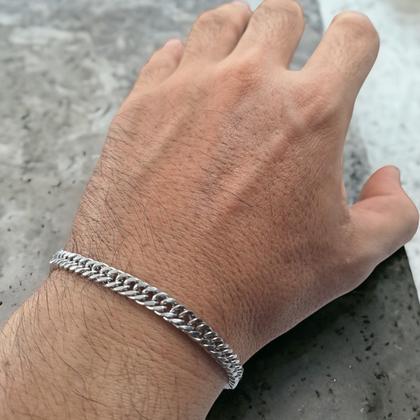 Imagem de Pulseira Corrente Regulável Aço Inox Prata Escolha O Modelo