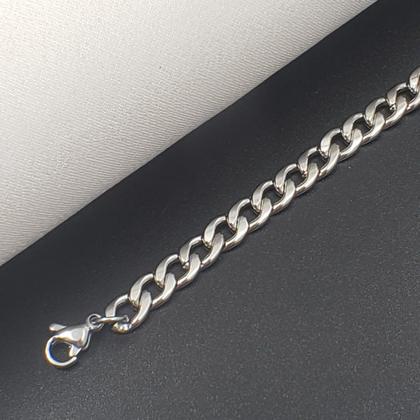 Imagem de Pulseira Corrente Regulável Aço Inox Prata Escolha O Modelo