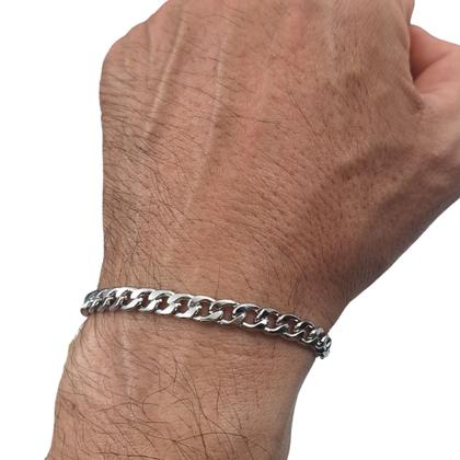 Imagem de Pulseira Corrente Regulável Aço Inox Prata Escolha O Modelo