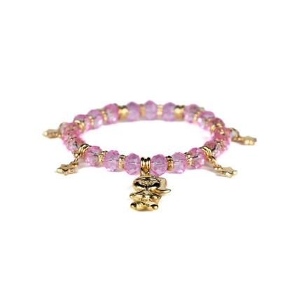 Imagem de Pulseira Cosme E Damião Menina Rosa Cristal E Silicone