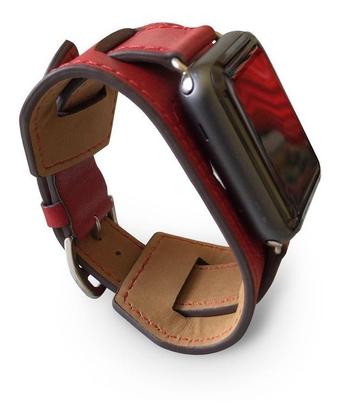 Imagem de Pulseira Couro Compatível com Apple Watch 38mm 40mm Cuff Azul