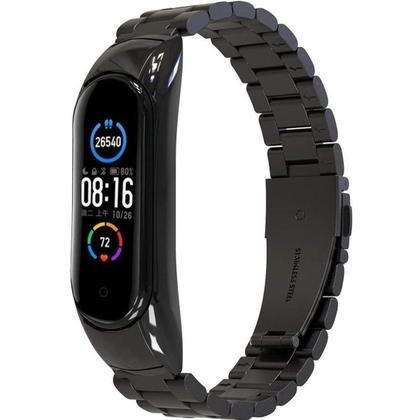 Imagem de Pulseira De Aço 3 Elos NSmart Compatível com Mi Band 5 / Mi band 6