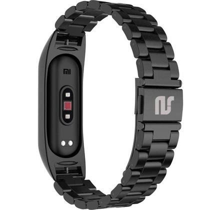 Imagem de Pulseira De Aço 3 Elos NSmart Compatível com Mi Band 5 / Mi band 6