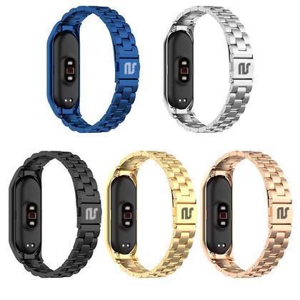 Imagem de Pulseira De Aço 3 Elos NSmart Compatível com Mi Band 5 / Mi band 6
