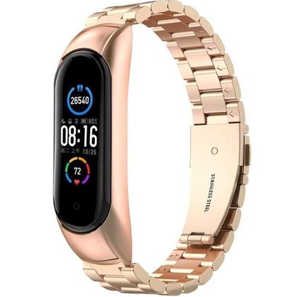 Imagem de Pulseira De Aço 3 Elos NSmart Compatível com Mi Band 5 / Mi band 6