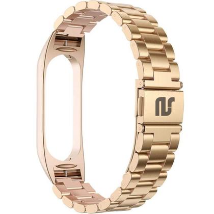 Imagem de Pulseira De Aço 3 Elos NSmart Compatível com Mi Band 5 / Mi band 6
