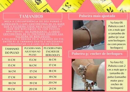 Imagem de Pulseira de Berloques com fecho cravejado de zircônias pretas