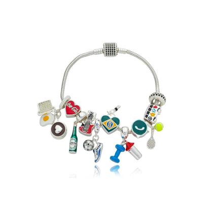 Imagem de Pulseira de Berloques com fecho cravejado de zircônias pretas