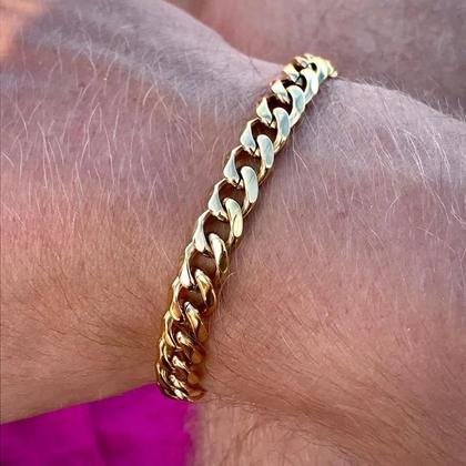 Imagem de Pulseira de Corrente Cubana em Aço Inoxidável - 3/5/7mm - Para Homens e Mulheres