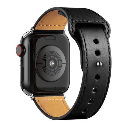 Imagem de Pulseira de Couro para Apple Watch 38/40/41MM Preta Gshield