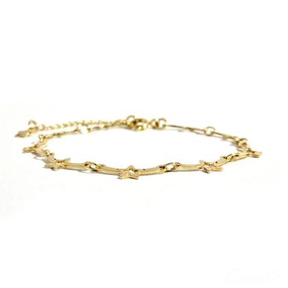 Imagem de Pulseira de Estrelas Douradas com Extensor - Semijoia Hipoalérgica