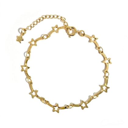 Imagem de Pulseira de Estrelas Douradas com Extensor - Semijoia Hipoalérgica