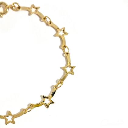 Imagem de Pulseira de Estrelas Douradas com Extensor - Semijoia Hipoalérgica